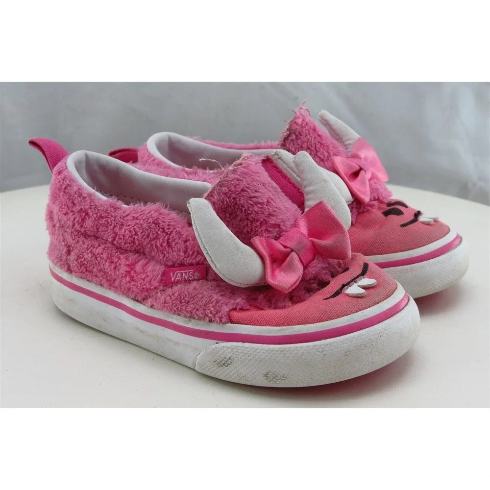 VANS Toddler Girls 5 Medium‎ Pink Loafer Fabric